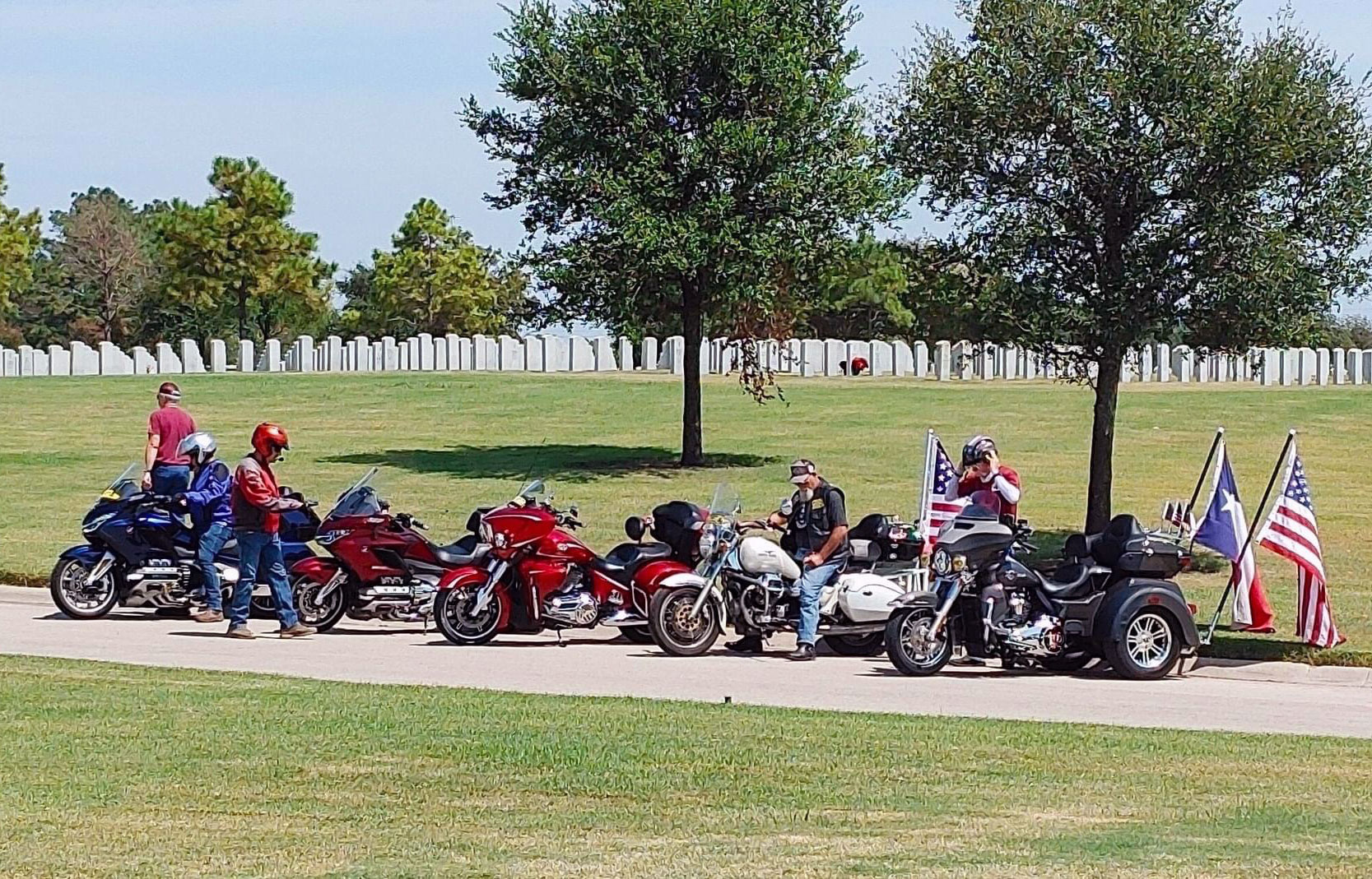 Patriot Guard Riders bikes at Houston National Cemetery