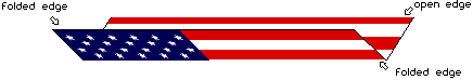 Image of American flag being folded step 3