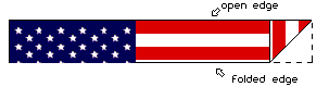 Image of American flag being folded step 4